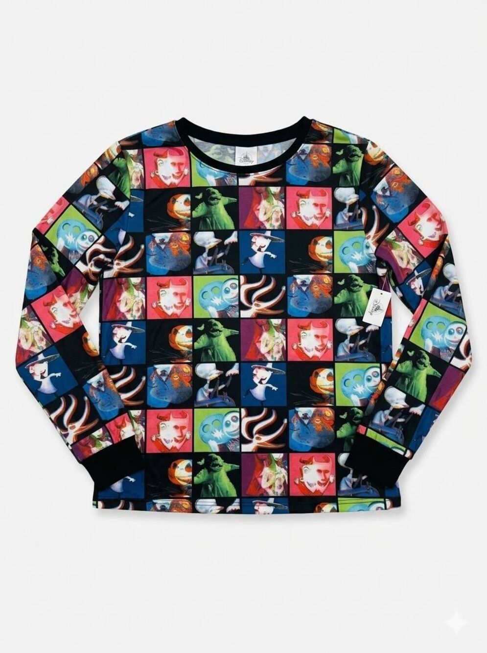 🔸️NWT Disney Nightmare Before Christmas Collage Mesh Long Sleeve Top Large